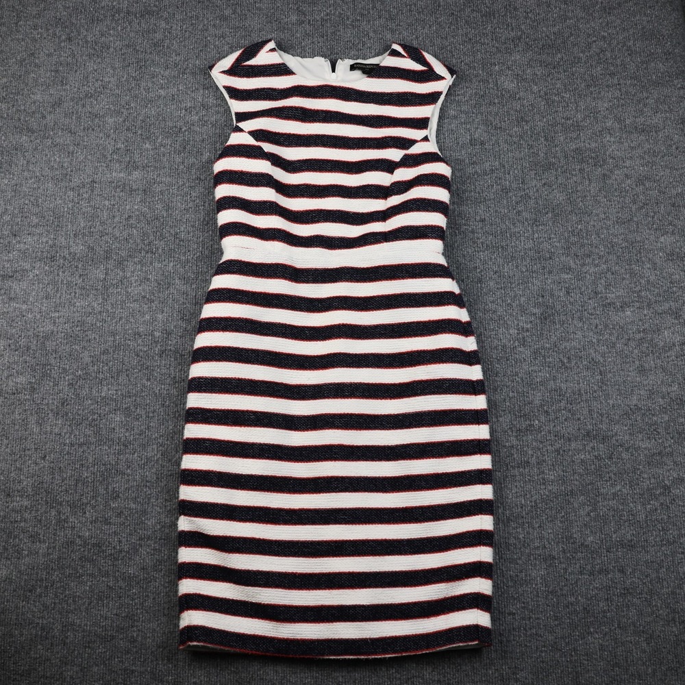 Banana Republic Dress Womens 0 Multi Stripe Sleeveless Sheath Boucle‎ Classic